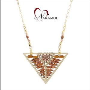 NAKAMOL BRONZE GOLD TRIANGLE NECKLACE NWOT